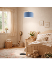 Dziecięca lampa stojąca z niebieskim abażurem BOLIVIA do pokoju chopca