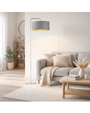 Skandynawska lampa podłogowa do sypialni BOLIVIA GOLD elegancka lampa stojąca ze złotym środkiem