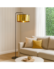 Czarno-złota lampa stojąca BOLIVIA MIRROR oświetlenie premium w stylu glamou