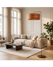 Nowoczesna lampa stojąca do sypialni BOLIVIA ECO z forniru