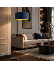 Designerska lampa stojąca z szerokim kloszem BOLIVIA VELUR