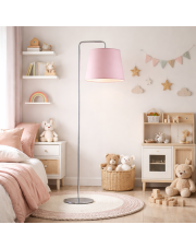 Różowa lampa podłogowa do pokoju dziewczynki RIJAD
