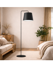 Czarna lampa stojąca do salonu RIJAD