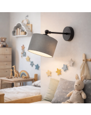 Kinkiet z ruchomym ramieniem TETE z szarym abażurem w stylu skandynawskim