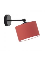 Designerska lampka ścienna z czerwonym abażurem TETE