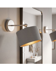 Srebrna lampa ścienna na wysięgniku w stylu skandynawskim TETE GOLD szary kinkiet z regulowanym ramieniem