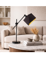 Czarna lampka nocna do sypialni z regulacją BELO GOLD