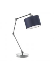 Srebrna lampka stołowa w klasycznym stylu ASMARA lampka biurkowa LED regulowana
