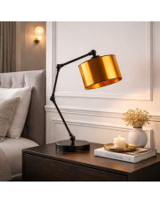 Czarna lampka biurkowa w stylu loft ASMARA MIRROR z regulacją