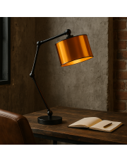 Czarna lampka biurkowa w stylu loft ASMARA MIRROR z regulacją