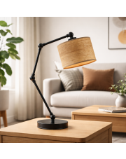 Lampka nocna LED z regulacją kąta świecenia ASMARA ECO nowoczesna lampka stołowa z abażurem