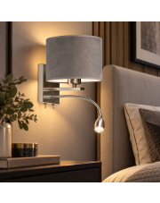 Chromowana lampka ścienna z reflektorem LED SENEGAL VELUR