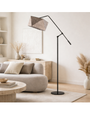 Oryginalna lampa stojąca do salonu COLMA z abażurem imitującym beton