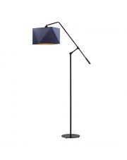 Nowoczesna lampa stojąca z granatowym abażurem COLMA GOLD