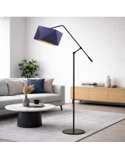 Czarna lampa stojąca na wysięgniku ruchomym COLMA GOLD w stylu glamour