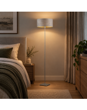 Srebrna lampa stojąca w stylu skandynawskim MEKSYK VELUR