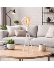Biała lampka stołowa loftowa na trójnogu FERRARA  LOFT