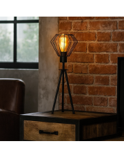 Biała lampka stołowa loftowa na trójnogu FERRARA  LOFT