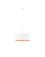 Biała lampa wisząca do salonu SINTRA GOLD fi - 40 cm