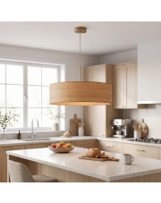 Nowoczesna lampa wisząca w stylu skandynawskim SINTRA ECO fi - 60 cm - kolor dąb sonoma