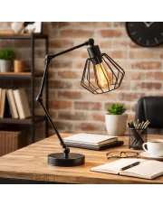 Lampka biurkowa regulowana loftowa czarna AMPARA LOFT