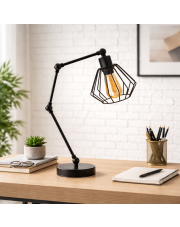 Lampka biurkowa regulowana loftowa czarna AMPARA LOFT