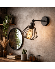 Kinkiet regulowany metalowy łamany czarny loft DUCOS LOFT 