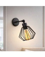 Kinkiet regulowany metalowy łamany czarny loft DUCOS LOFT 