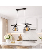 Regulowana lampa wisząca loft 2-punktowa BURGOS LOFT z drucianymi kloszami