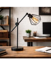 Loftowa lampka stołowa MUBI – regulowane ramię, idealna do czytania w salonie