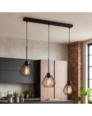 Kuchenna lampa wisząca na listwie 3-punktowa loft ROMOS LOFT z regulowaną długością przewodu