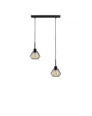 2-punktowa lampa wisząca regulowana ZAFRA LOFT z metalowymi kloszami