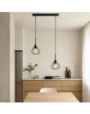 2-punktowa lampa wisząca regulowana ZAFRA LOFT z metalowymi kloszami
