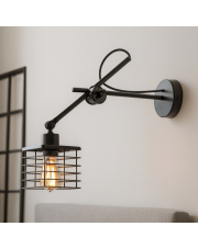 Kinkiet regulowany BREMA LOFT – czarna lampa ścienna na wysięgniku