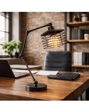 Biurkowa lampa industrialna CABULO LOFT – regulacja kąta świecenia