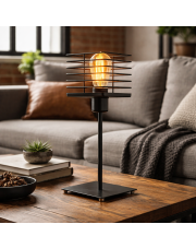 Druciana lampka nocna PEGU LOFT – industrialna lampa stołowa metalowa