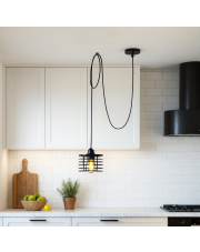 Lampa pająk czarna GALO LOFT L1 – regulowana lampa sufitowa loftowa