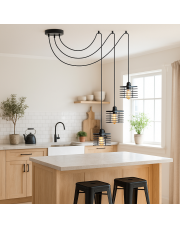 Loftowa 3-płomienna lampa wisząca pająk GALO LOFT L3 