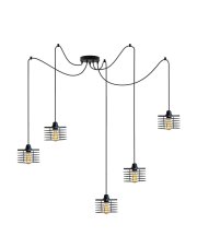 Pięcioramienna lampa wisząca pająk GALO LOFT L5 z regulacją