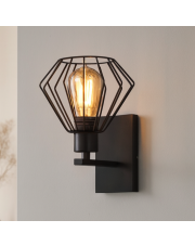 Kinkiet loft czarny SUEZ LOFT – nowoczesna lampka ścienna do sypialni