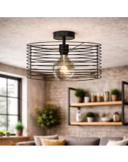 Metalowy plafon loftowy czarny ANORI LOFT – nowoczesna lampa sufitowa industrialna