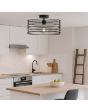 Metalowy plafon loftowy czarny ANORI LOFT – nowoczesna lampa sufitowa industrialna