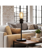Loftowa lampka stołowa do salonu z drutów RENNES LOFT w kolorze czarnym