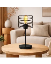 Minimalistyczna lampka stołowa do salonu RENNES LOFT w kolorze czarnym