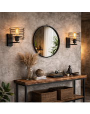 Czarny kinkiet do sypialni w stylu industrialnym AROLA LOFT