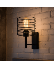 Czarny kinkiet loftowy do sypialni PEREA LOFT