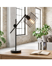 Czarna lampa stołowa z regulowanym ramieniem NEAPOL LOFT w stylu loft