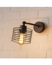 Czarna lampa ścienna loft z ruchomym kloszem RODOS LOFT