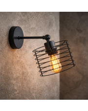 Czarna lampa ścienna loft z ruchomym kloszem RODOS LOFT