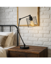 Loftowa lampka nocna z regulowanym ramieniem SASSARI LOFT w kolorze czarnym